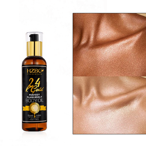 Olio Corpo Vegano Naturale Personalizzato per lo Sbiancamento della Pelle con Curcuma, Limone e Oro 24K per Donne di Colore - Olio Anti-Età - Product Image 1