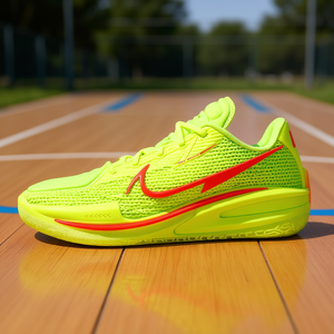 Nike Air Zoom G.T. Chaussures de basketball Cut 1 jaunes et rouges unisexes, respirantes, en maille, pour l'été, vêtements de sport - Product Image 2