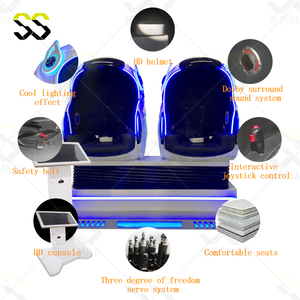 Panyu nhà máy đôi chỗ ngồi màu xanh 9D VR rạp chiếu phim trứng ghế trò chơi mô phỏng thực tế ảo VR eggtheme công viên giải trí thiết bị VR - Product Image 3