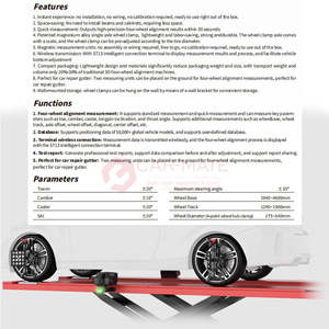 Alineador de Ruedas <span class=keywords><strong>3D</strong></span> Inalámbrico SmartSafe WA613 de Diseño Compacto con Elevador Magnético Instalación Rápida Sin Cables Capacidad de 50 kg 200 rpm - Product Image 3