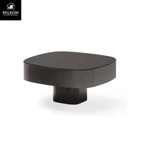 Table à thé et à café de haute qualité, style moderne minimaliste de luxe, en verre noir et marbre haut de gamme