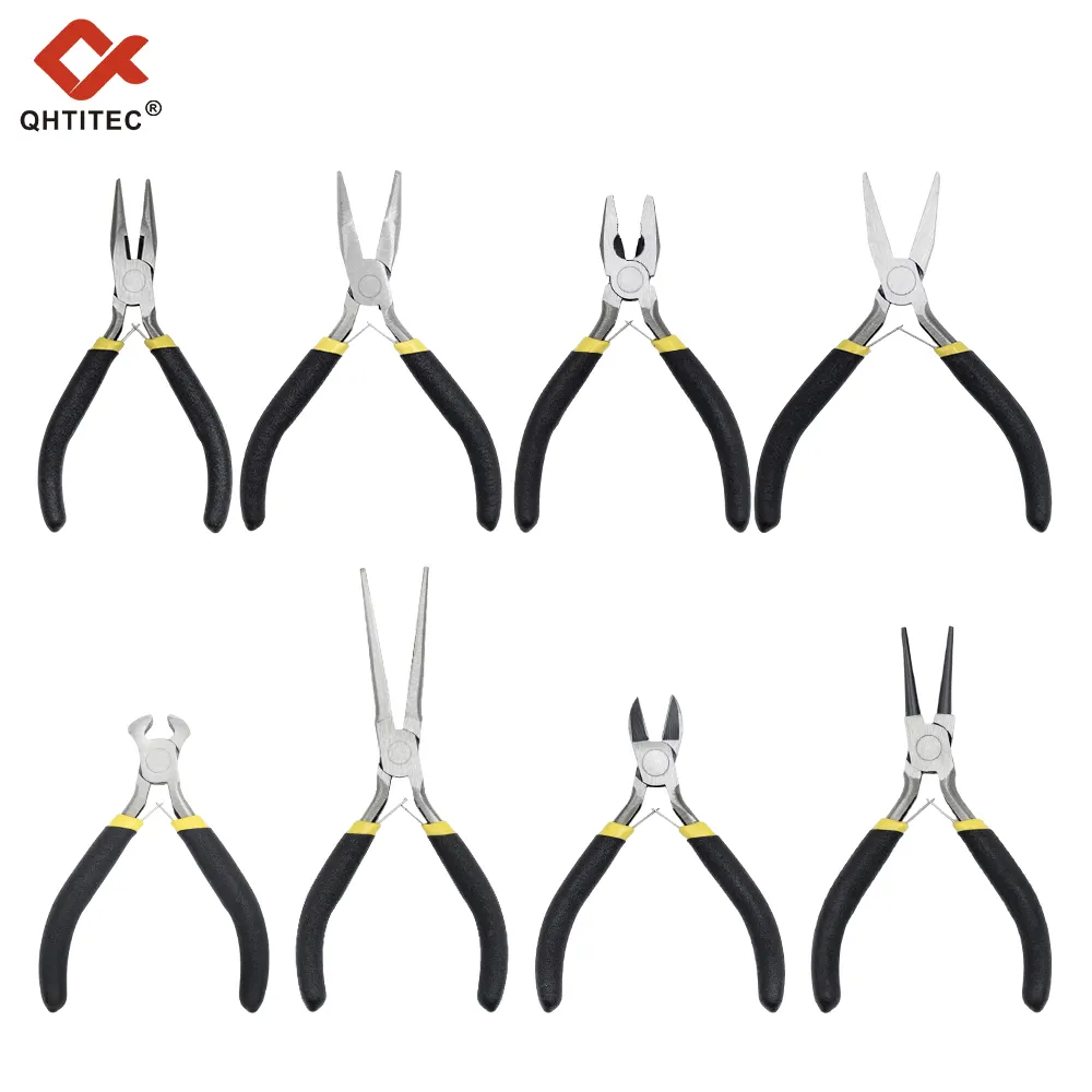 JCD HS-8PCS 8 IN 1 ชุดคีมจมูกชี้คีมจมูกโค้งปากเก่า Tiger Plier เครื่องประดับ DIY ชุดเสา