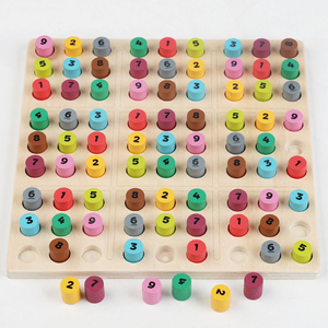Montessori Non-Toxic Wooden Sudoku Toy Color Coded Number Matching Puzzle Set for Preschool Kids Early Math Education - Product Image 4
