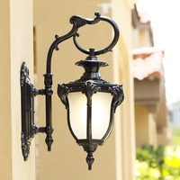 Lampe suspendue vintage antique imperméable pour extérieur, lampe à suspension en alliage d'aluminium, éclairage de jardin LED à montage mural