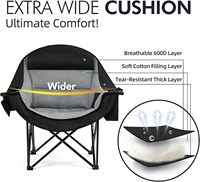 Chaise de camping pliante moderne en aluminium robuste et surdimensionnée avec porte-gobelet et poches isothermes pour sports, plage, pêche, jardin