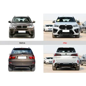 Old To New Front Bumper Headlight Fender Hood Body Kit For BMW X5 E70 2006-2013 TO X5M BODYKIT