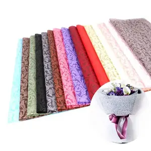 Tissu Non tissé en velours gaufré PP pour l'emballage de fleurs, fournitures de fleuriste, papier d'emballage de fleurs fraîches