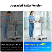 Chariot mobile médical moderne OEM pour ordinateur portable, en métal écologique, avec tiroir et support de scanner, pour usage clinique et hospitalier (BEWISER OC-3Pro)