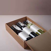 Emballage en carton avec Logo privé OEM, boîte d'expédition de vin 3 bouteilles pour la logistique