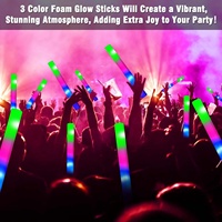 Bâtons lumineux en mousse personnalisés avec logo, bâtons lumineux en mousse avec 3 modes, bâton lumineux LED clignotant coloré, bâton lumineux en mousse qui brille dans le noir pour les fêtes