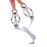 Pinces à tétons métalliques électriques pour adultes, stimulation SM, flirt de couple, style papillon, outils sexuels intimes pour soumission féminine