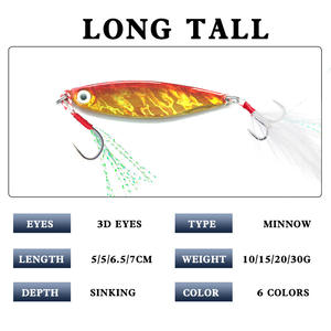 Señuelo Vibra Lure de Hundimiento Lento, Cebo Duro de 5cm 10g, 6cm 15g, 6.5cm 20g, 7cm 30g, Señuelo de Pesca en Agua Salada, Cebo de Fondo para Peces de Mar - Product Image 5