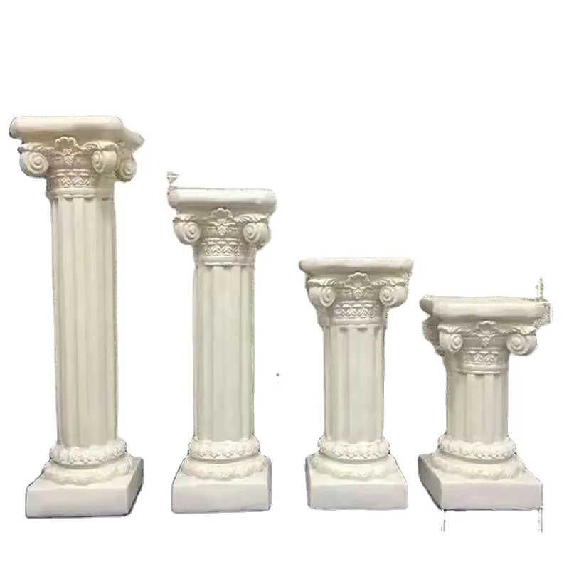 Modern Decorative White Resin Column Shaped Pillar Roman For Garden Decor