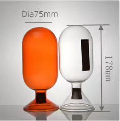 Usine taille personnalisée couleur forme soufflé borosilicate nervuré clair Match Cloche verre Match Cloche - Product Image 2