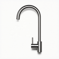 Robinet de cuisine moderne en acier inoxydable SUS304 avec bec haut, mitigeur monocommande, à poser sur comptoir, sans plomb, personnalisation OEM pour