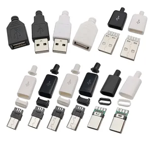 Lot de 10 connecteurs <span class=keywords><strong>USB</strong></span> 5 broches Type C/<span class=keywords><strong>Micro</strong></span>/<span class=keywords><strong>USB</strong></span> 2.0 Mâle/Femelle – Adaptateur d'assemblage pour réparation DIY, soudure, charge et données - Product Image 1