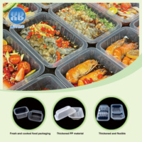 Logo personnalisé Plateau alimentaire jetable couvercle scellable pleine profondeur boîte en plastique PP PET de qualité alimentaire pour l'affichage de la viande