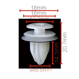 Clips et attaches automobiles D08, rivets en <span class=keywords><strong>plastique</strong></span> en gros, 10 mm - Product Image 1