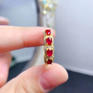 Giá Tốt Đồ Trang Sức Tốt Đá Quý Tự Nhiên Của Ruby 925 Sterling Silver Bạc Tùy Chỉnh Có Thể Điều Chỉnh Sang Trọng Chính Hãng Cưới Của Ruby Nhẫn Thiết lập - Product Image 3