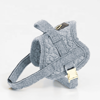Gilet classique en tweed marron Oxford personnalisé sans traction pour animaux de compagnie harnais pour chien réglable avec corde de traction ensemble de laisses de luxe 2 en 1