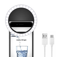 Anneau lumineux LED portable et rechargeable avec 36 LED, 3 niveaux de luminosité et 6500K pour accessoires de smartphone et selfies