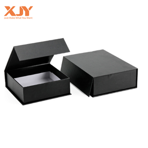 Custom black magnet folding paper packaging gift box with magnetic closure for wig
