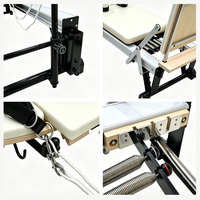 Reformer Pilates Lofit en aluminium, style demi-tourneuse, avec ressorts allemands, revêtement en cuir microfibre, rembourrage en EVA, réglable, pour la santé, OEM