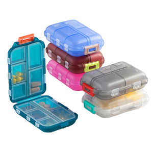 Pastillero de Plástico Portátil Pequeño Semanal para Viaje, Organizador de Pastillas de Bolsillo, Dispensador para Bolso, Vitaminas, Aceite de Pescado, Marca OEM Silk - Product Image 1
