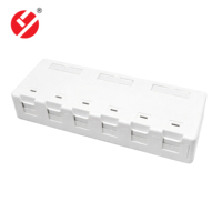 LIYUAN LY-SB75-6P Caja de Montaje en Superficie/Pared de 1 Puerto RJ45/RJ11 Blanca de PC/ABS, Carcasa Vacía para Keystone Jack, Redes Cat5e/Cat6
