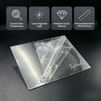 Plaque en acrylique transparente personnalisée découpée au laser et gravée, avec film PE, pour signalétique, marque-places et présentoirs d'artisanat