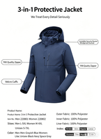 Veste de randonnée professionnelle unisexe 3-en-1 à capuche, imperméable, respirante, coupe-vent, avec doublure polaire amovible, ODM