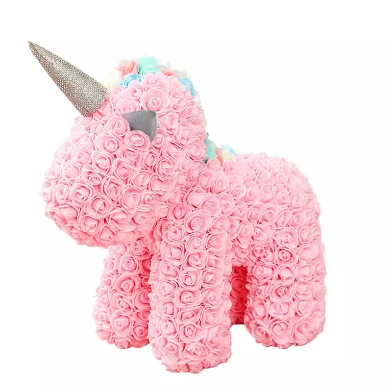 Valentines Day Gift 2023 25cm 40cm Soap Rose Unicorn Artificial Flower Unicorn For Valentines