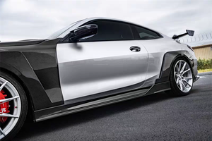 ชุดแต่งคาร์บอนไฟเบอร์สำหรับ BMW ซีรีส์ 4 รุ่น G22 G23 ประกอบด้วยกันชนหน้า สเกิร์ตข้าง บังโคลน สปอยเลอร์หลัง ฝาครอบดุมล้อ และฝากระโปรง - Product Image 4