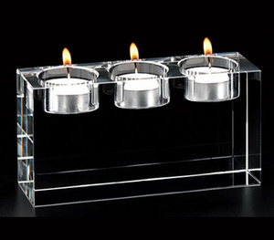 Tavolo da pranzo Solido Candeliere Di Cristallo Cubo di Cristallo Supporto di Candela candela Trasparente titolari - Product Image 2