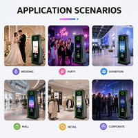 Cabina de Fotos Selfie con Pantalla Táctil de 32 Pulgadas JOYSPACE, con Impresora C617, Cámara, Servicio de Impresión Instantánea para Eventos