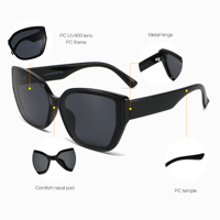 Vente directe d'usine de lunettes de soleil en plastique de haute qualité, logo personnalisé, lunettes de soleil UV400 unisexes