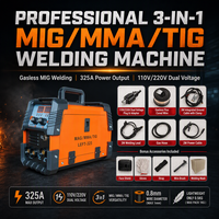 Machine à souder 3-en-1 MIG MMA TIG ARC 325A, double tension 110V/220V, sans gaz, à fil fourré, avec écran LCD intelligent et technologie Inverter