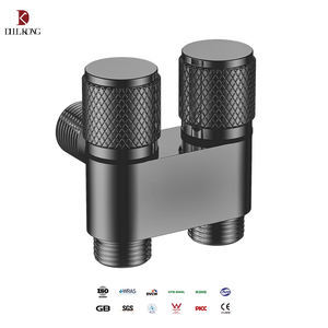 Valve d'angle de coulée en laiton gris Gunmetal à <span class=keywords><strong>double</strong></span> contrôle pour WC baignoire douche machine à laver inverseur d'eau - Product Image 1