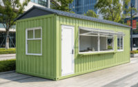 Restaurant alimentaire en conteneur à deux étages, bar en conteneur maritime, kiosque avec terrasse