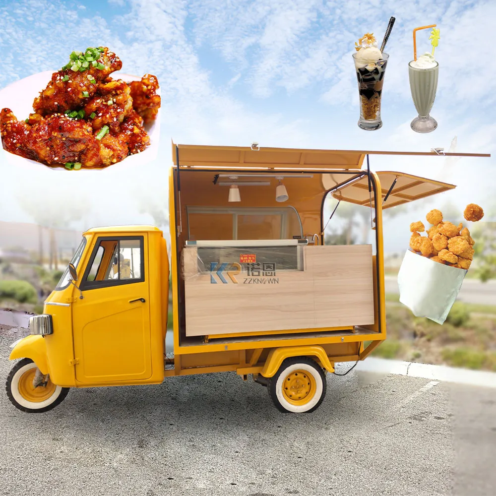 OEM açık sokak elektrikli üç tekerlekli bisiklet gıda sepeti mobil hızlı Snack otomatı özelleştirilmiş arabası Kiosk kalbur