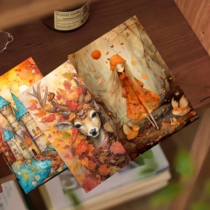 JAI IMAN 24 cartes et 36 autocollants DIY Automne Ensemble de cartes d'<span class=keywords><strong>ephemera</strong></span> inscriptibles pour les fournitures de scrapbooking - Product Image 5