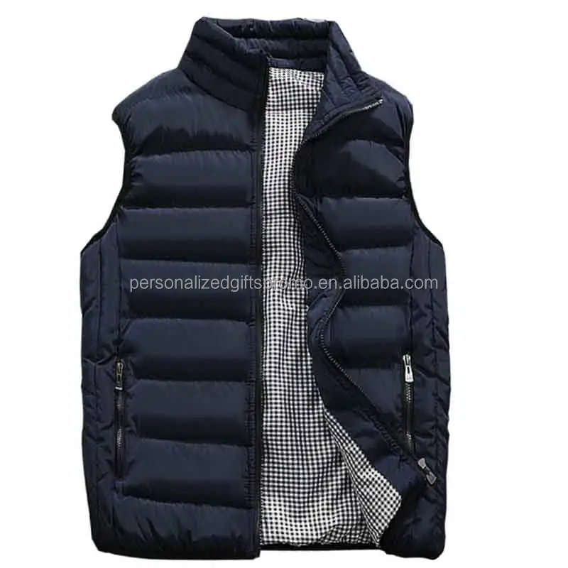 Sans manches léger homme bouffant coupe-vent vers le bas manteau thermique chaleur épais veste matelassée manteau gilet