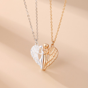 Colliers pendentifs en forme d'ailes d'ange magnétiques pour femmes et hommes, collier de couple avec ailes du <span class=keywords><strong>diable</strong></span>, cadeau de la Saint-Valentin, bijoux - Product Image 5
