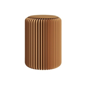 Tabouret pliant en papier artisanal à cylindre en nid d'abeille Origami - Product Image 1