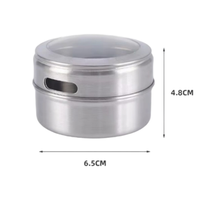 ชุดกระปุกเครื่องเทศโลหะแบบแม่เหล็กพร้อมฝาและถาดใส่เครื่องเทศแบบใสสำหรับบาร์บีคิวในครัว - Product Image 6