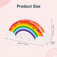 Porte-crayons en acrylique arc-en-ciel pour bureau, 5 compartiments, organiseur de papeterie de bureau, présentoir de rangement pour stylos d'art pour enfants
