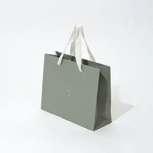 Biodegradable White Cardboard Large Shopping Bags Luxury Foldable Reusable Paper Bag