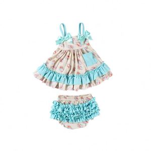 เสื้อผ้าเด็กขายส่ง เสื้อผ้าเด็กบูติก ชุดเสื้อผ้าเด็กผู้หญิง 2 ชิ้น - Product Image 6