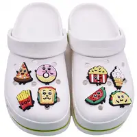 Enfeite de sapatos para crianças, fecho de pvc de alta qualidade, design de alimentos, fivela de calçados, encantos personalizados para crianças, XH-57