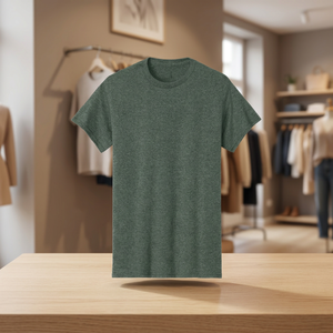 Camiseta de algodón de manga corta para hombre, cuello redondo, tejido liso, estampado frontal, color heather, transpirable, ajuste holgado, estilo urbano - Product Image 4